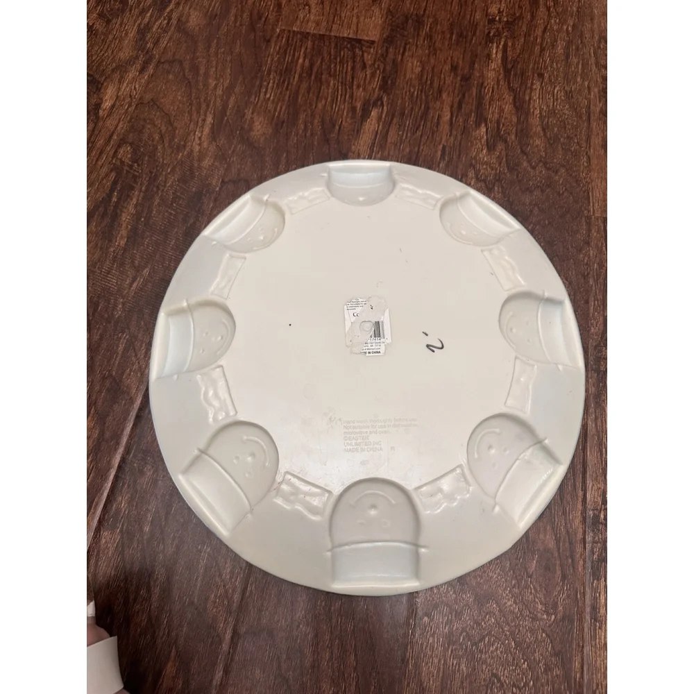 3D Snowman‎ platter Blue And White